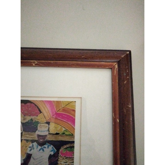 Anne W Ray Vintage Caribbean Lithograph Signed Matted and framed - Picture 5 of 6